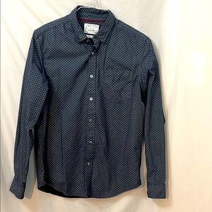 Cactus Man Men's Slim Fit Blue Patterned Long Sleeve Shirt Size Medium